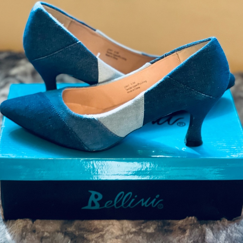Denim Multi Patchwork Pump by Bellini